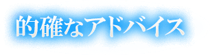 的確なアドバイス